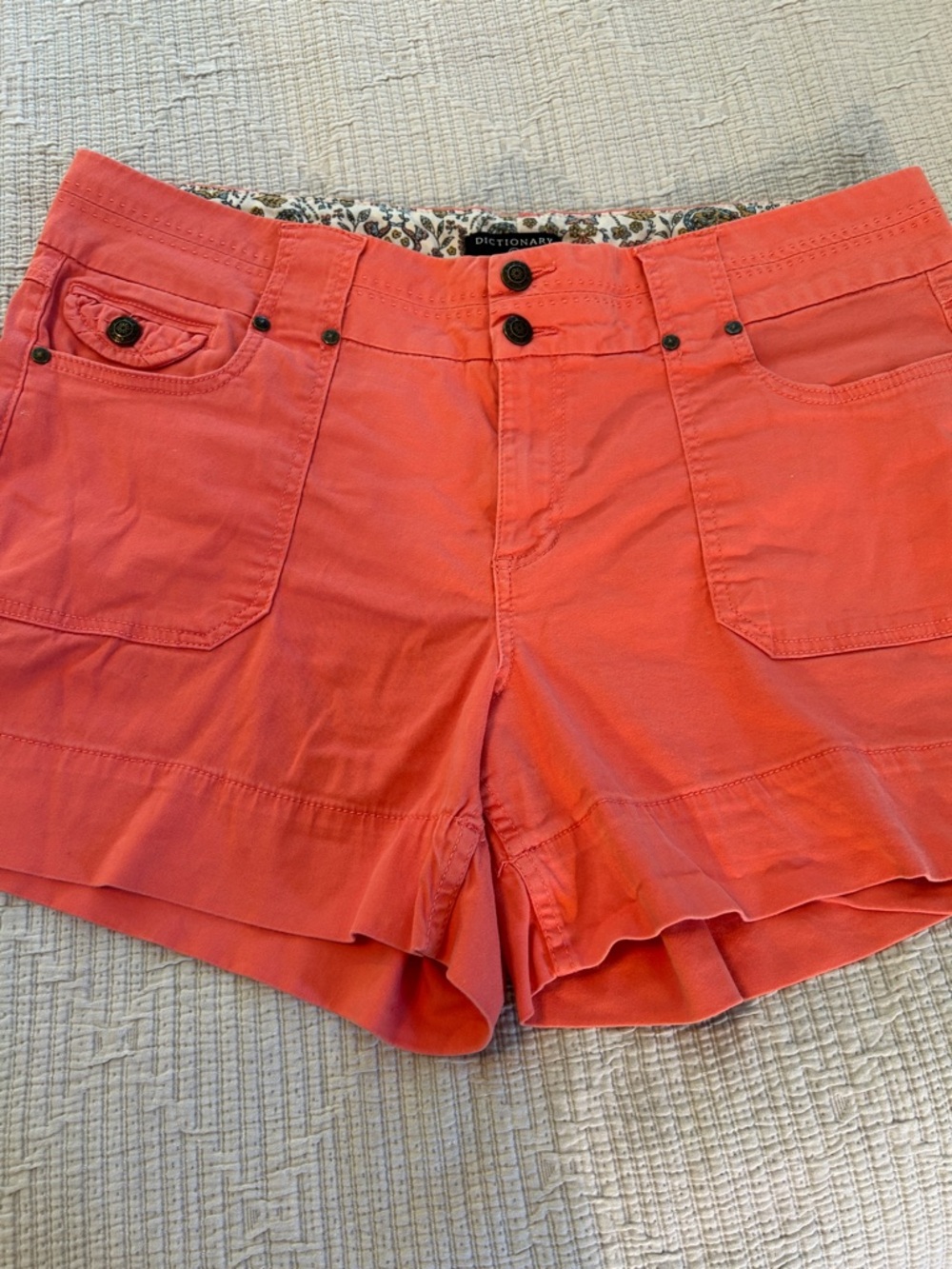 Dictionary Coral High-Waist Women’s Shorts